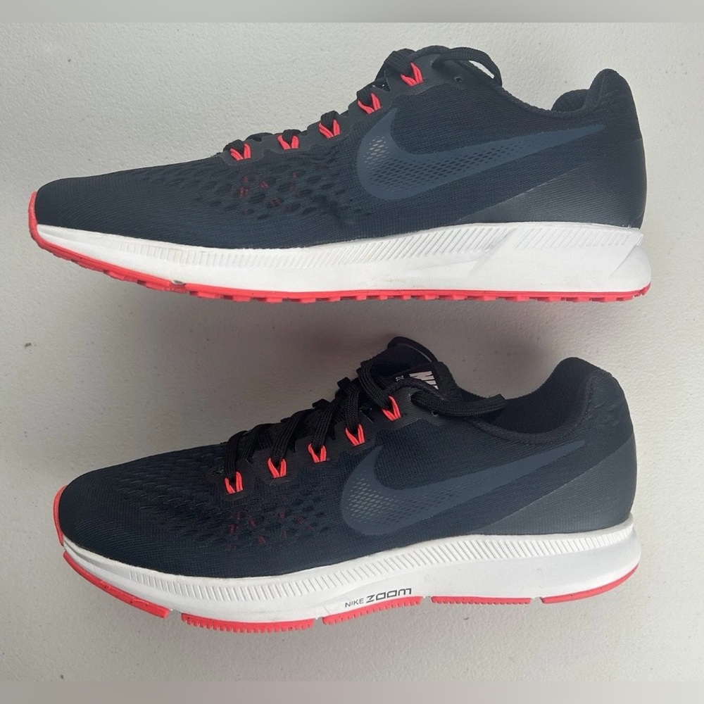 Nike Air Zoom Pegasus 34 Black Armory Navy Red Orbit 880555-014 Shoes-Mens 11